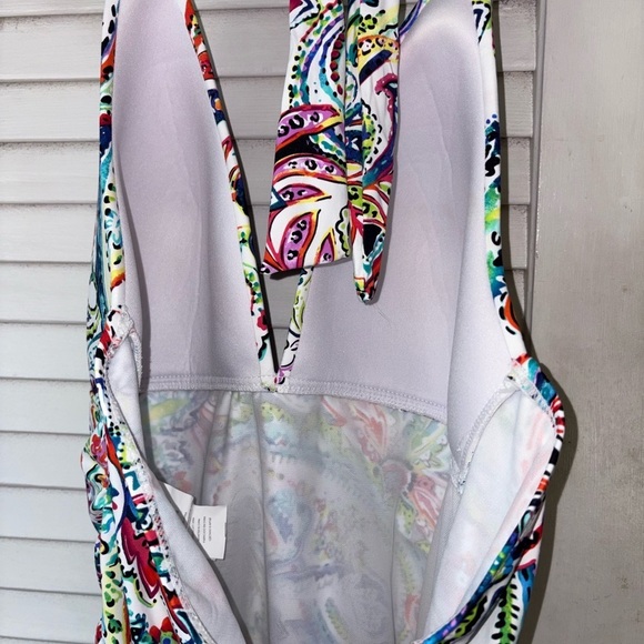 Lauren Ralph Lauren Paisley Halter One Piece Swimsuit Women’s Size 14 Beachy - Picture 6 of 10